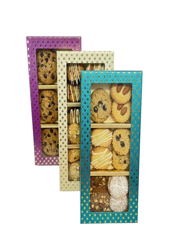 Intactmedia Intact Media Decorative Gift Box - 3 Cavity Kappa Board Hamper Boxes with Clear Window for Dry Fruits, Sweets & Chocolates - Multi-Color -Set of 5 - Image 3